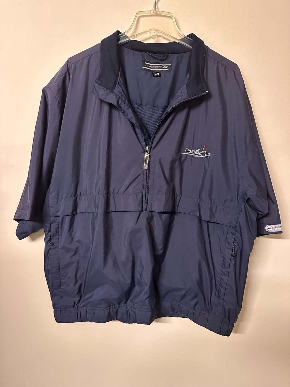 Cutter & Buck CB WindTec 1/4 Zip Jacket Size XL Navy The Champions Club